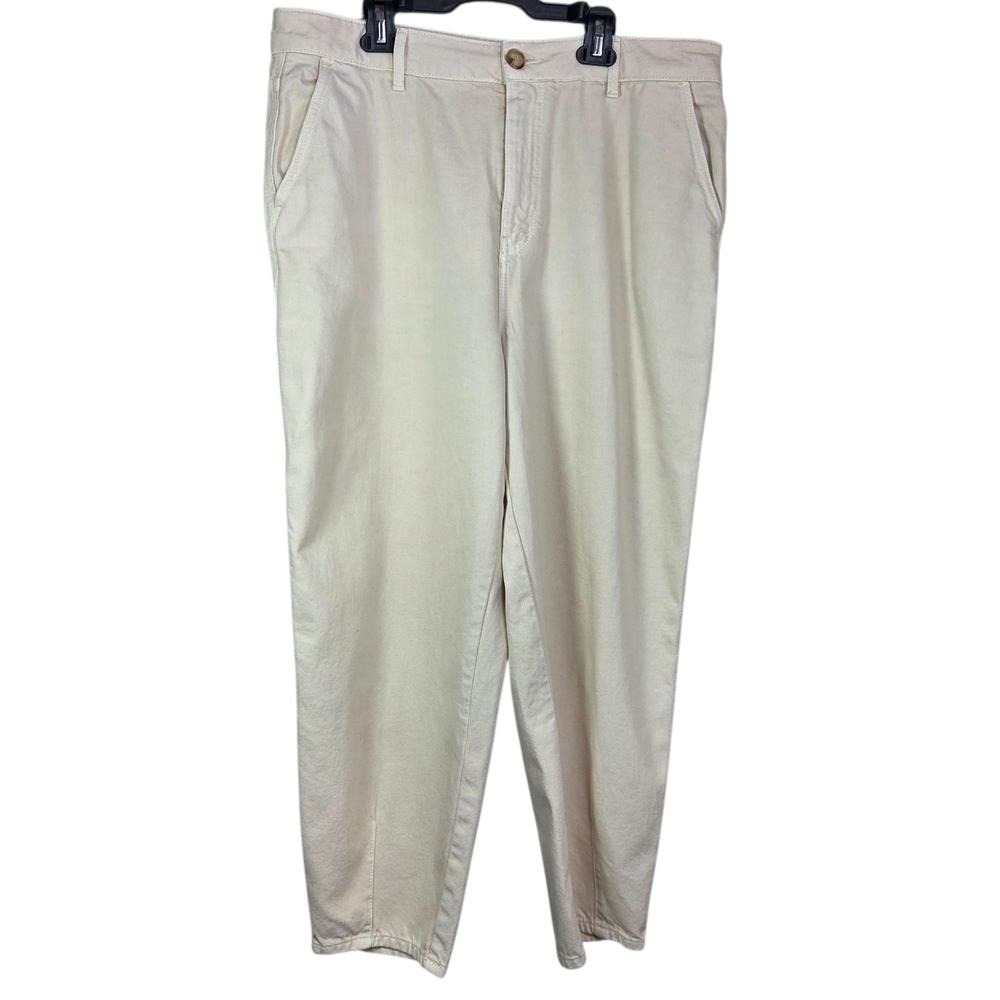 Simons Cream Women's O4ganic Corton Blend Barrel Jeans Size 12